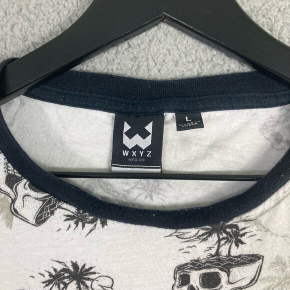 WXYZ Men's Graphic Print T-Shirt White Size‎ L Short Sleeve Crew Neck Summer Top - Picture 2 of 10